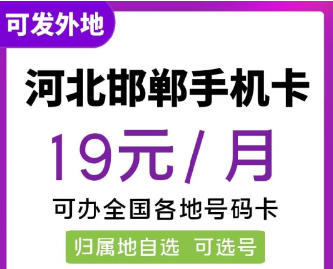 【河北聯通】19元月租歡卡套餐30G全國通用流量100分鐘全國通話