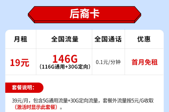 流量卡有哪些劃算的？電信上網(wǎng)手機(jī)卡后裔卡巨人卡月租低至19原146G全國流量不限速