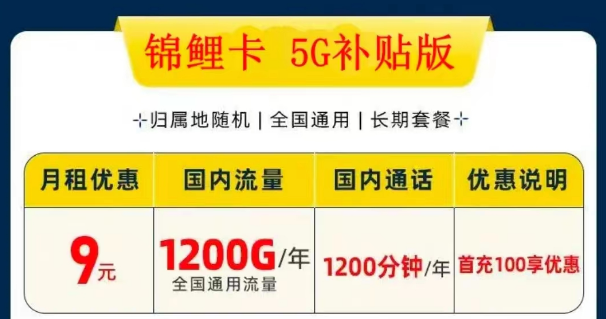 什么樣的流量卡套餐值得購(gòu)買(mǎi)？電信9元錦鯉卡包100G通用+100分鐘語(yǔ)音