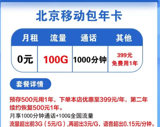 北京專用包年流量卡|399元包年月享100G通用+1000分鐘語音|桃花卡39元80G流量+免費通話