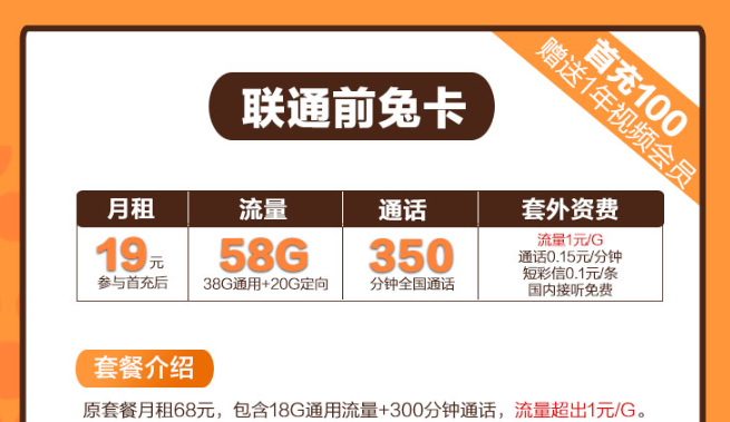 前兔如意卡！29元100G流量卡推薦|聯通前兔卡、聯通如意卡|免費申請包郵！