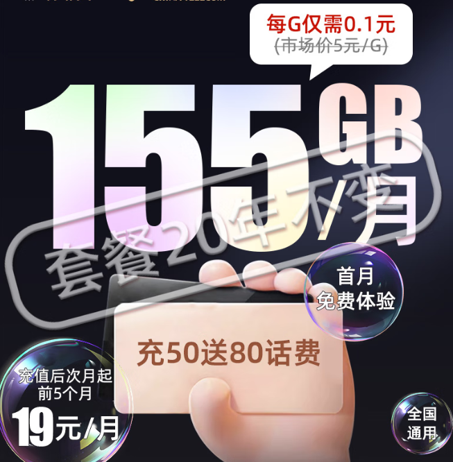 電信大流量純上網(wǎng)卡：無合約期、9元體驗超多高速流量、官方可查